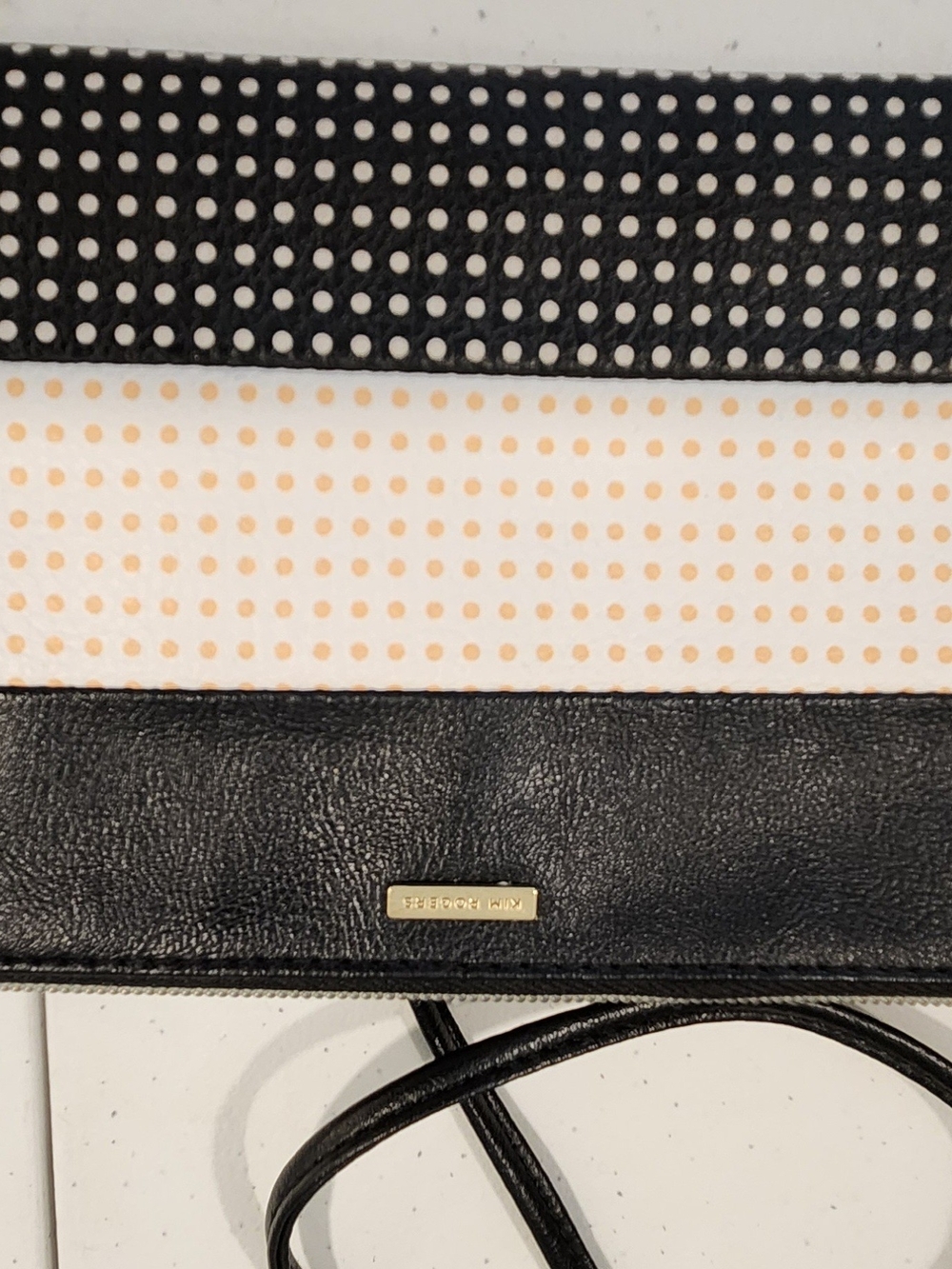 Kim Rogers Black Crossbody with Polka Dot Trim